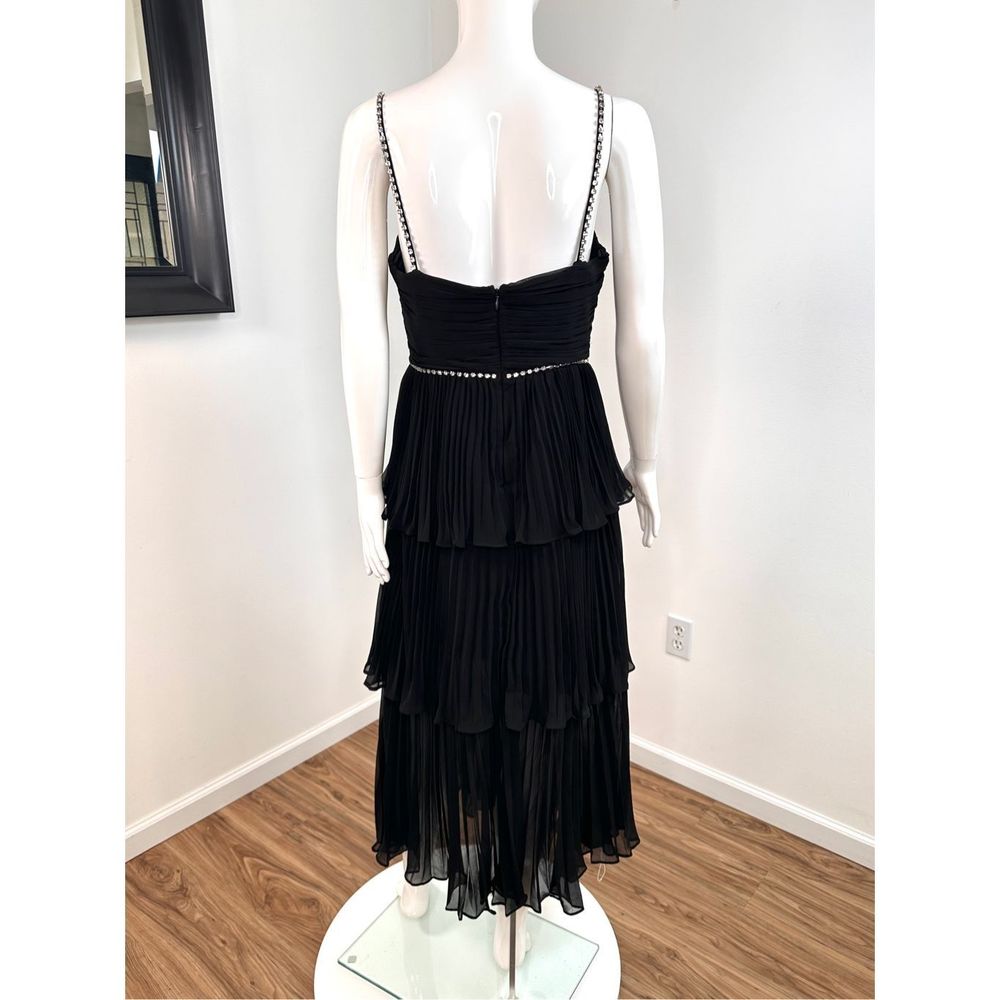 Self-Portrait Bustier Tiered Chiffon Midi-Dress size 8 - Picture 8 of 12